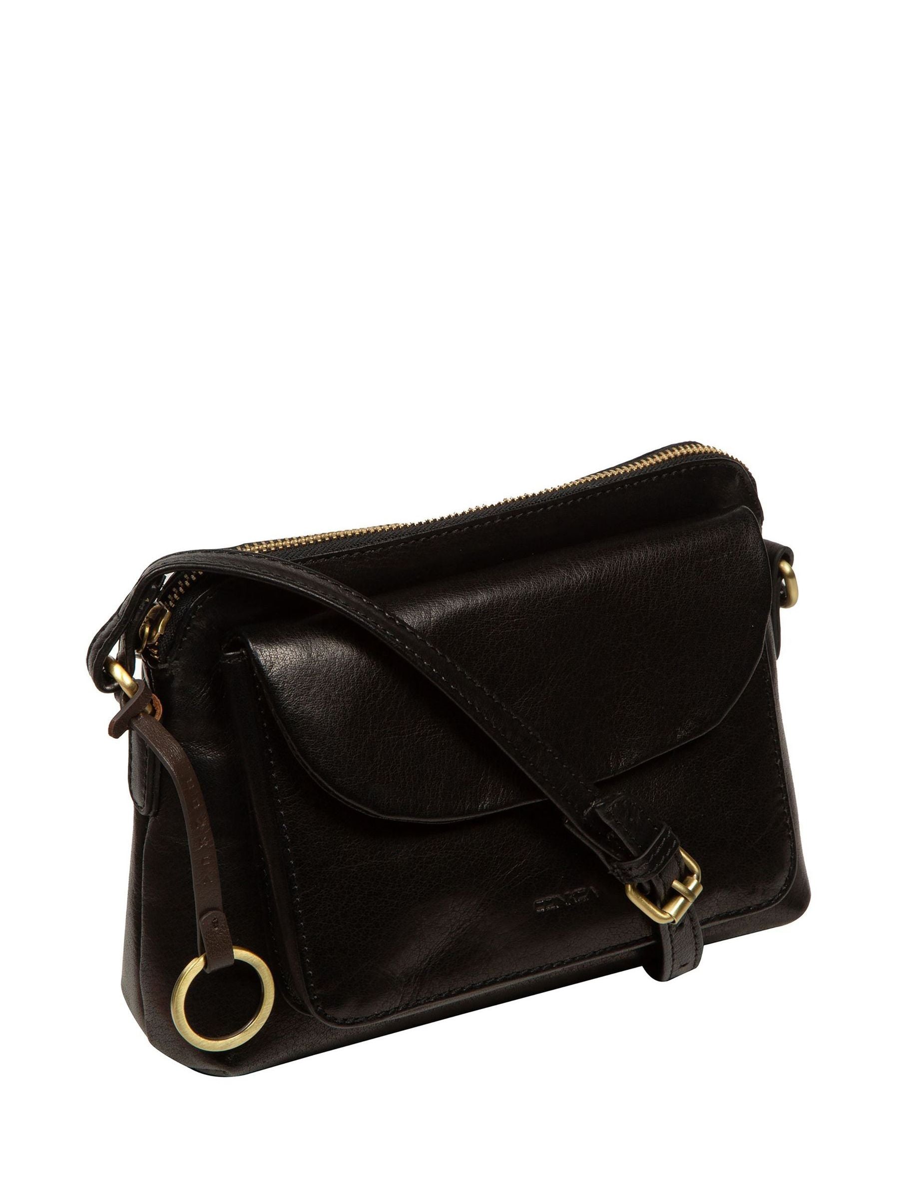 Conkca Black Odalis leather cross-body bag (British brand)
