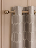 Natural/Champagne Gold Eyelet Luxe Evie Geometric Jacquard Eyelet Curtains