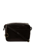 Conkca Black Dahlia leather cross-body bag, imported from the UK