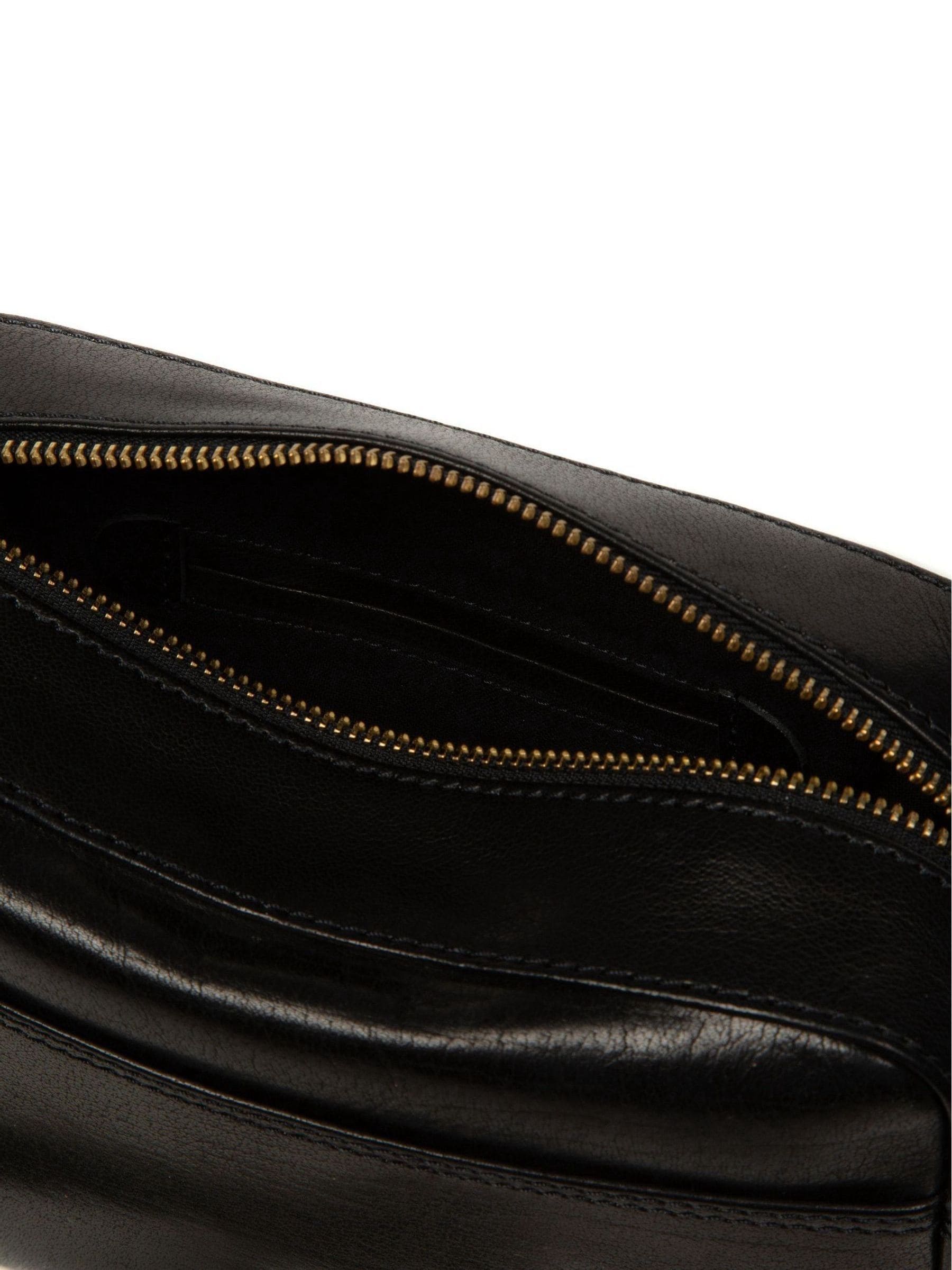 Conkca Black Dahlia leather cross-body bag, imported from the UK