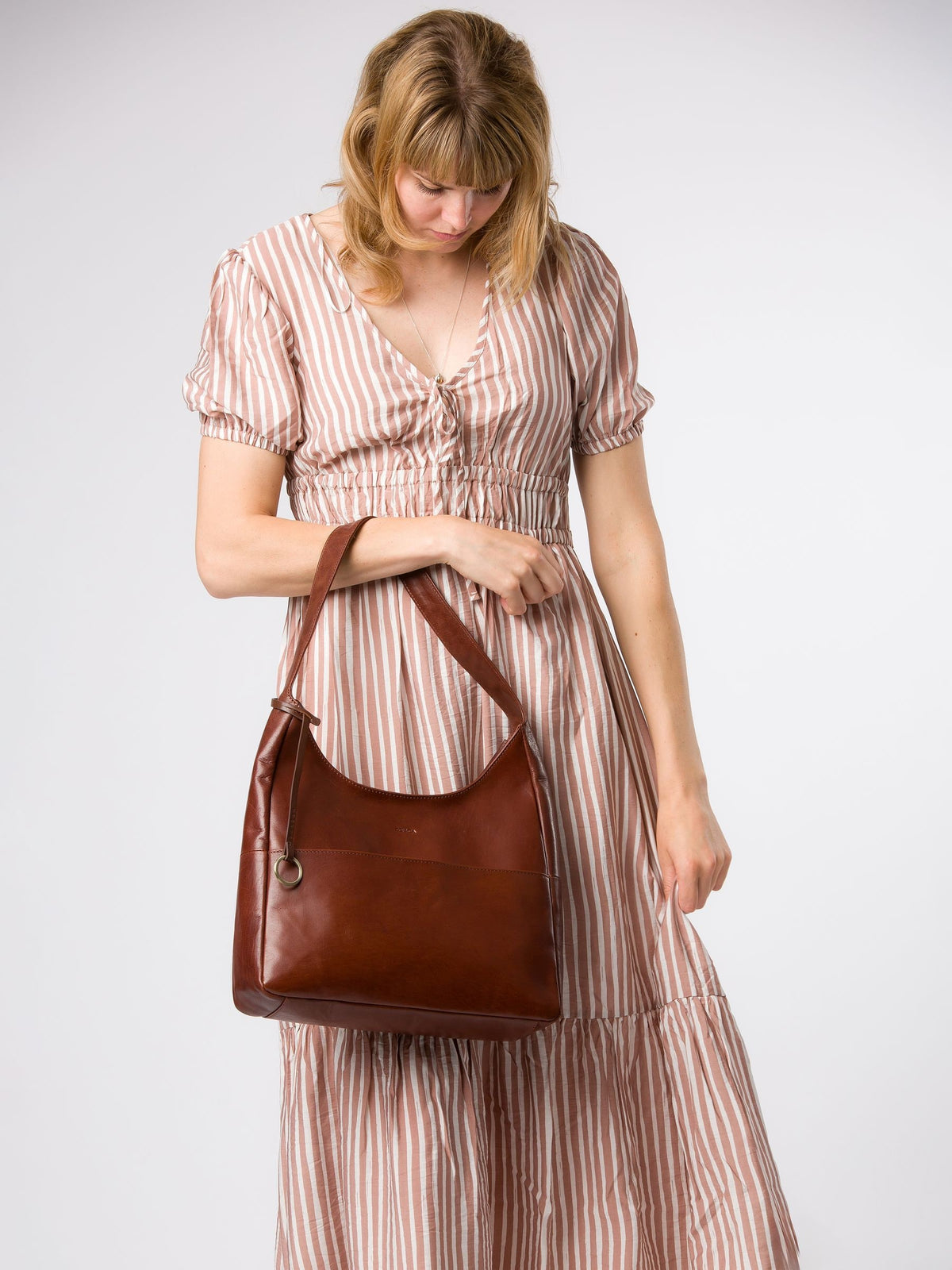 Conkca Kyra brown leather tote bag, UK version