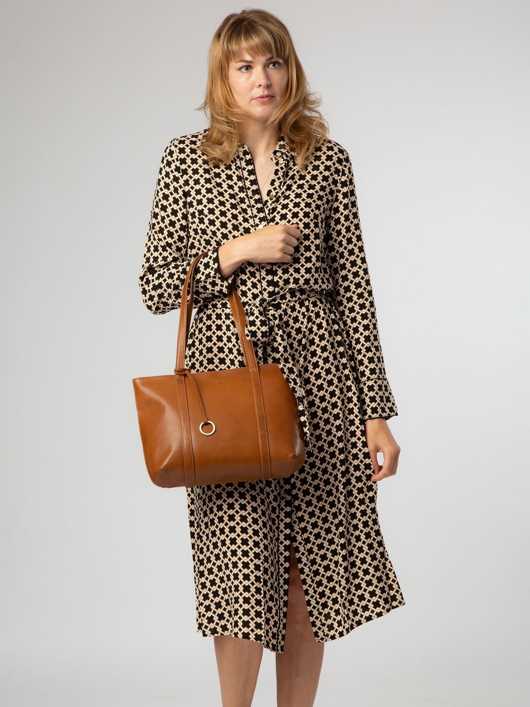 Conkca brown leather Ausha tote bag (British brand)