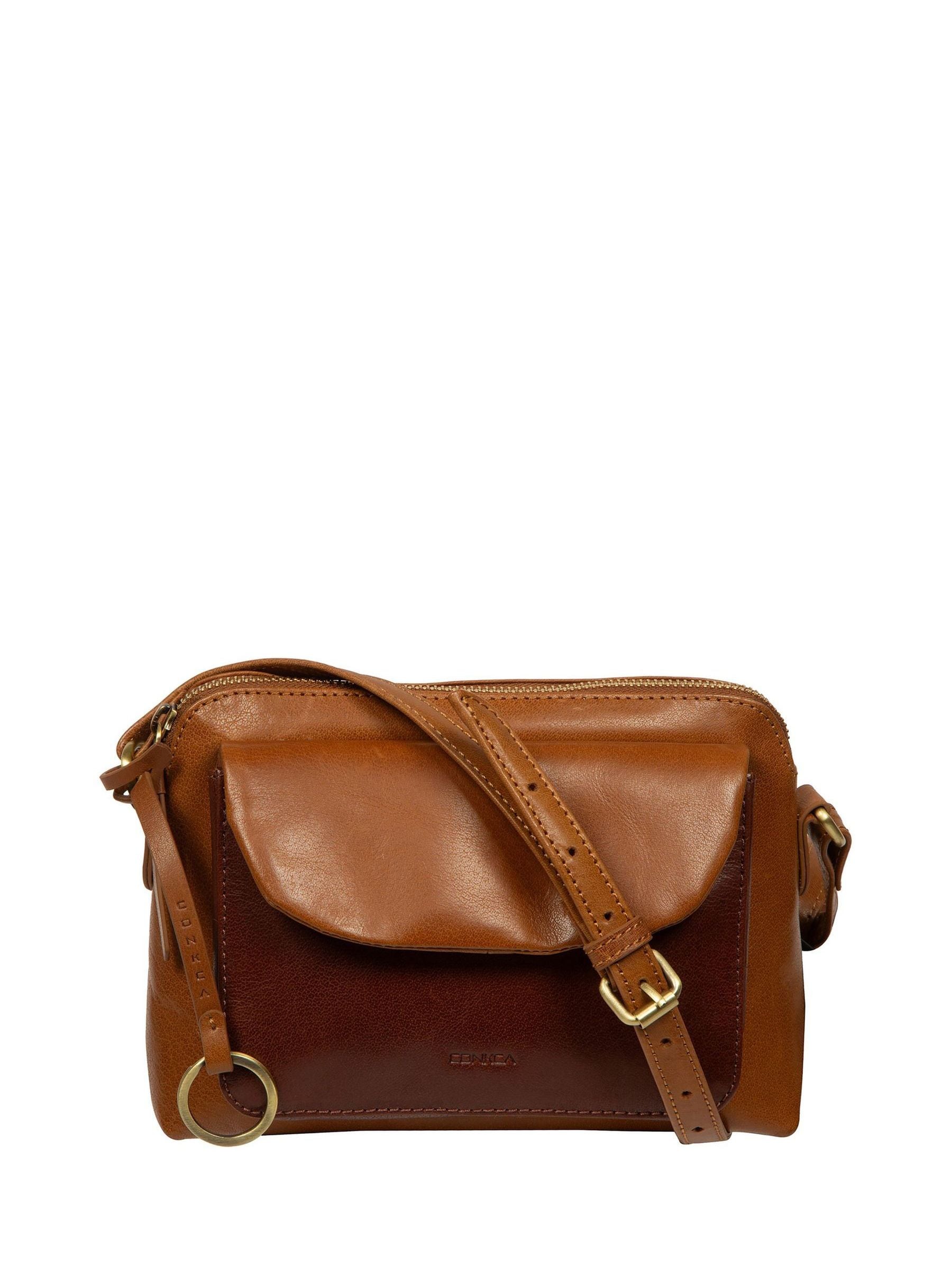 Conkca Black Odalis Leather Cross-Body Bag