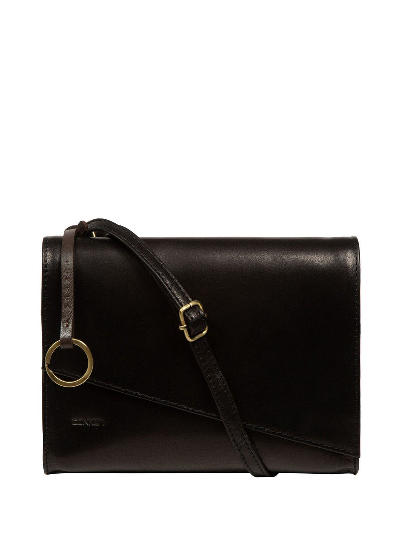 Conkca Black Fallon leather cross-body bag (British brand)
