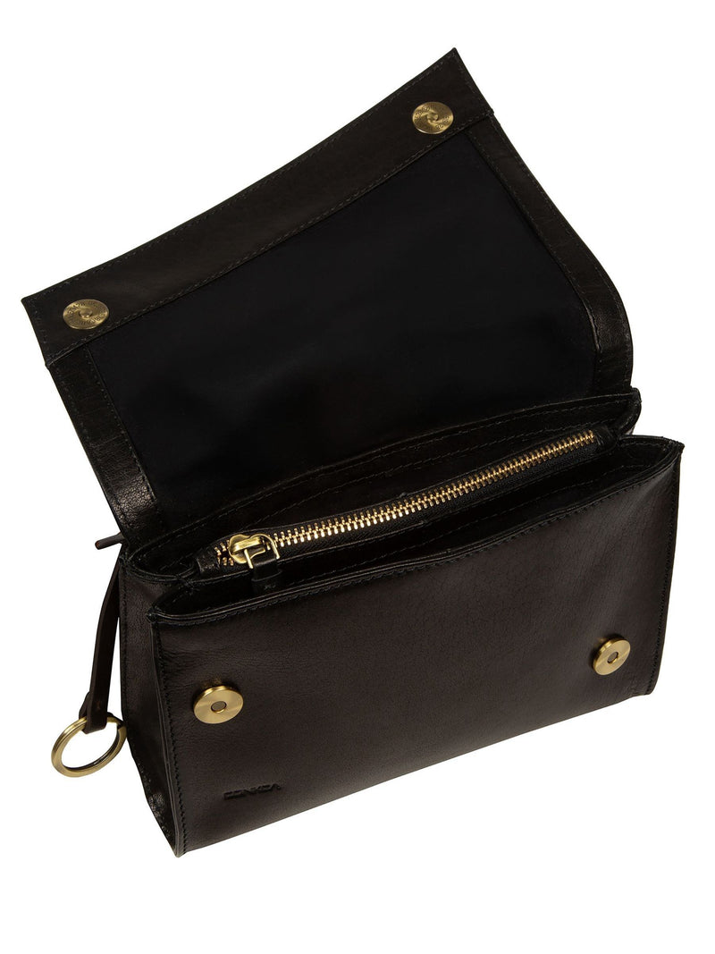 Conkca Black Fallon leather cross-body bag (British brand)