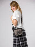 Conkca Black Fern leather cross-body bag, imported from the UK