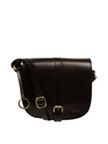 Conkca Black Fern leather cross-body bag, imported from the UK