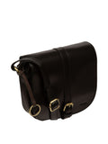 Conkca Black Fern leather cross-body bag, imported from the UK