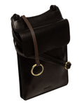 Conkca Seraphina black leather cross-body phone bag, imported from the UK