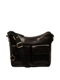 Conkca black Natalie leather shoulder bag - British product