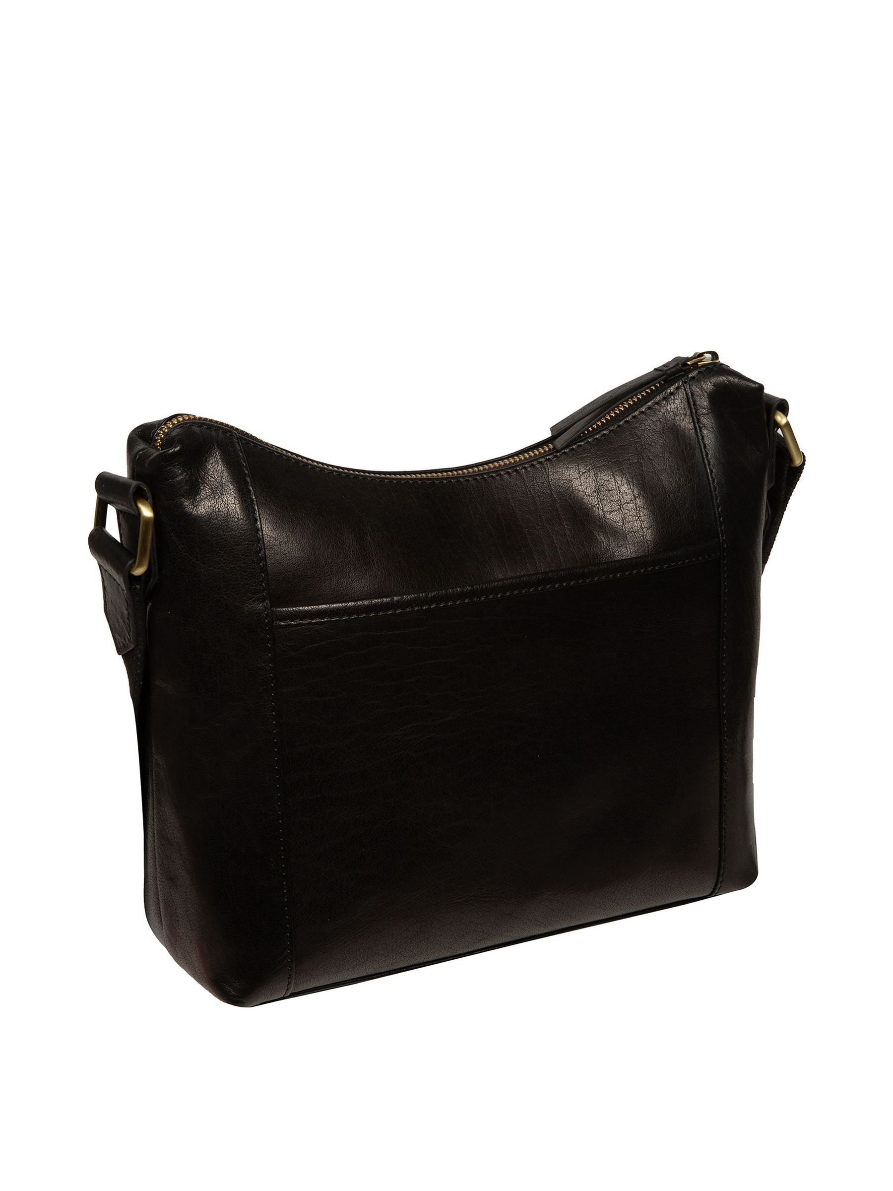 Conkca black Natalie leather shoulder bag - British product