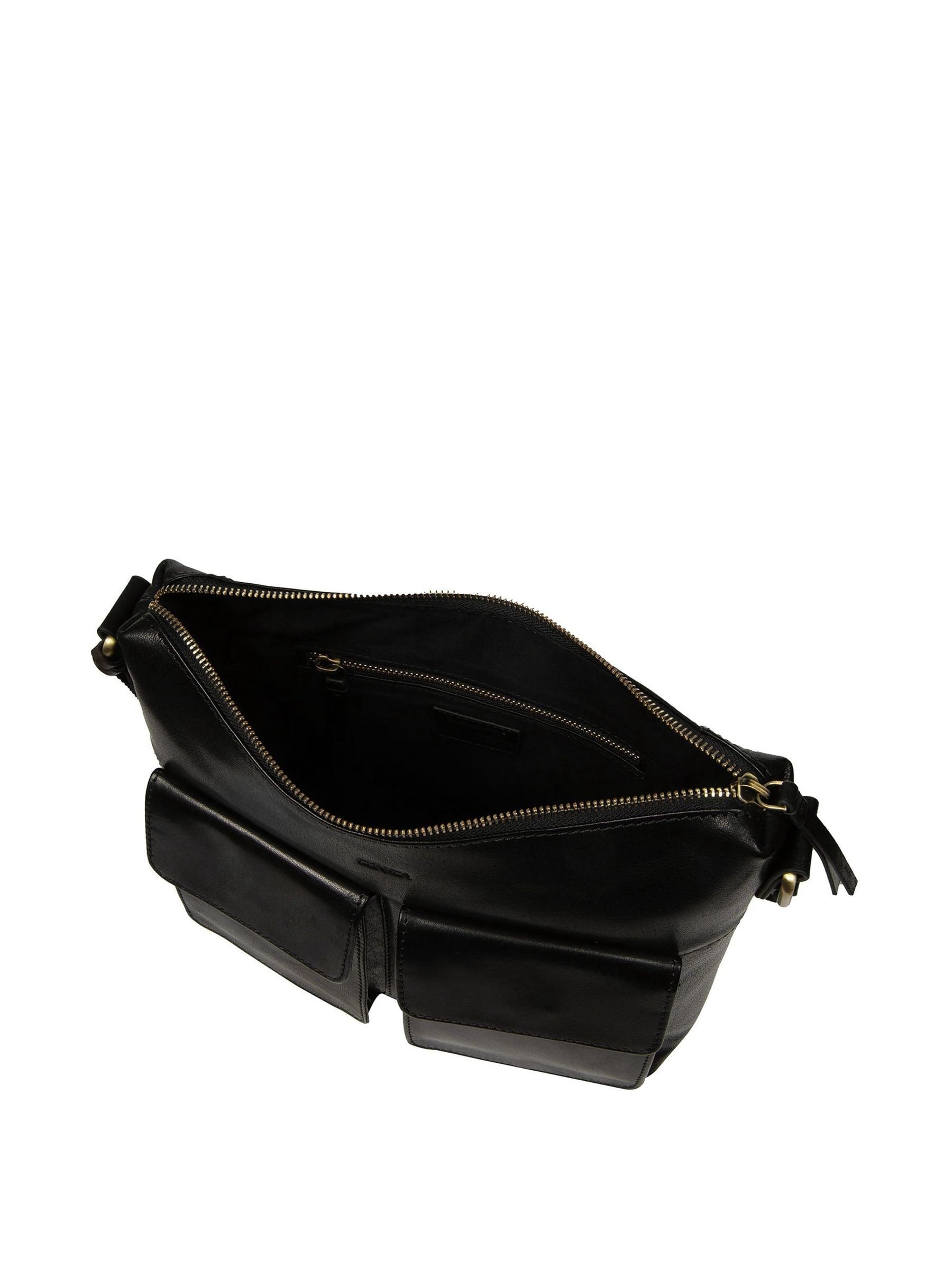 Conkca black Natalie leather shoulder bag - British product