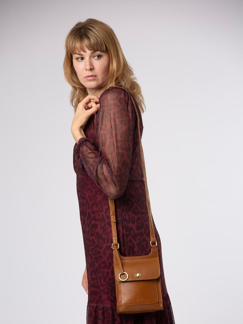 Conkca Black Coraline Leather Cross-Body Bag