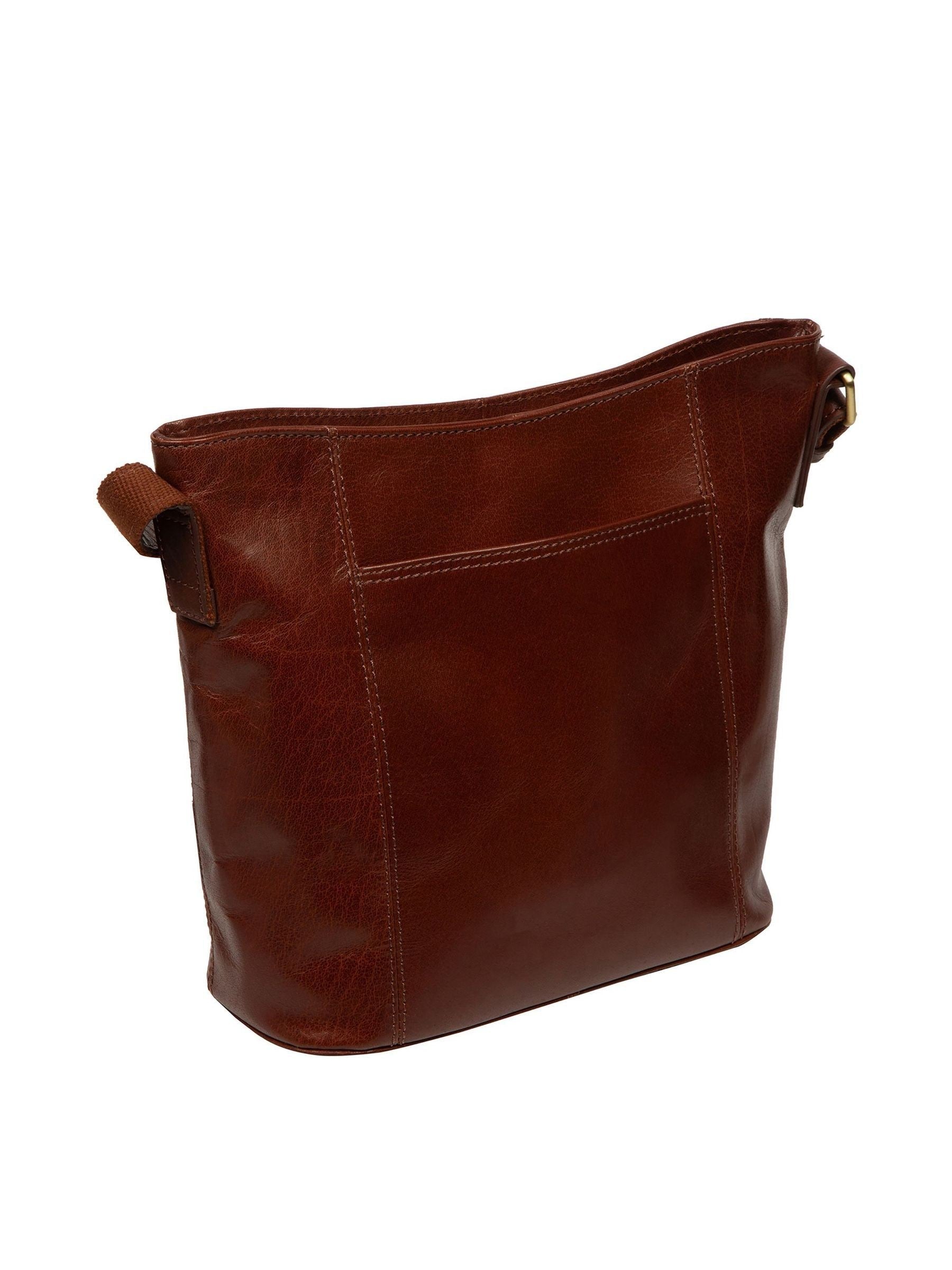 Conkca Brown Zinnia Leather Cross-Body Bag