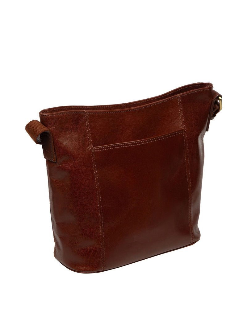 Conkca Brown Zinnia Leather Cross-Body Bag