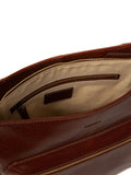 Conkca Brown Zinnia Leather Cross-Body Bag