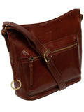 Conkca Brown Zinnia Leather Cross-Body Bag