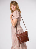 Conkca Brown Zinnia Leather Cross-Body Bag
