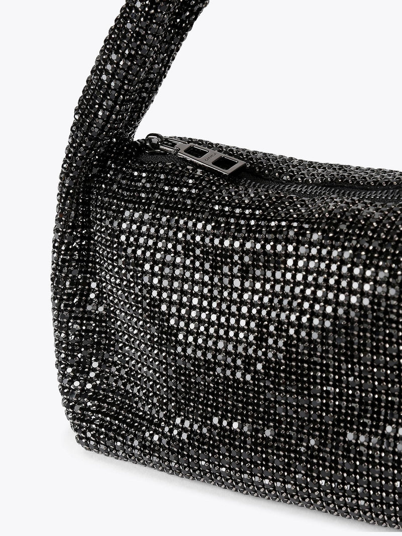 Carvela Black Mia shoulder bag with crystal exterior - British product