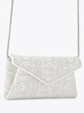 Carvela White Stargaze clutch bag crystal pearl embellishment (British brand)