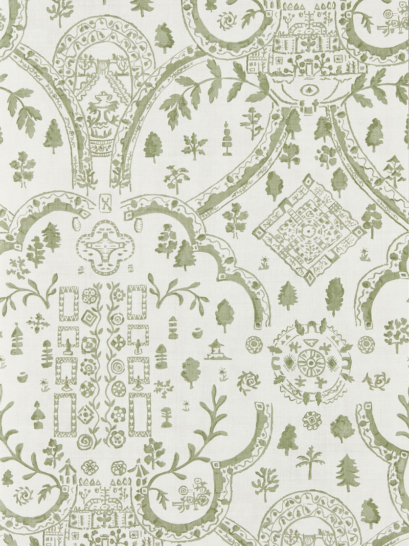 Sanderson Lichen Gooseberry Highgrove Wallpaper Thyme Walk