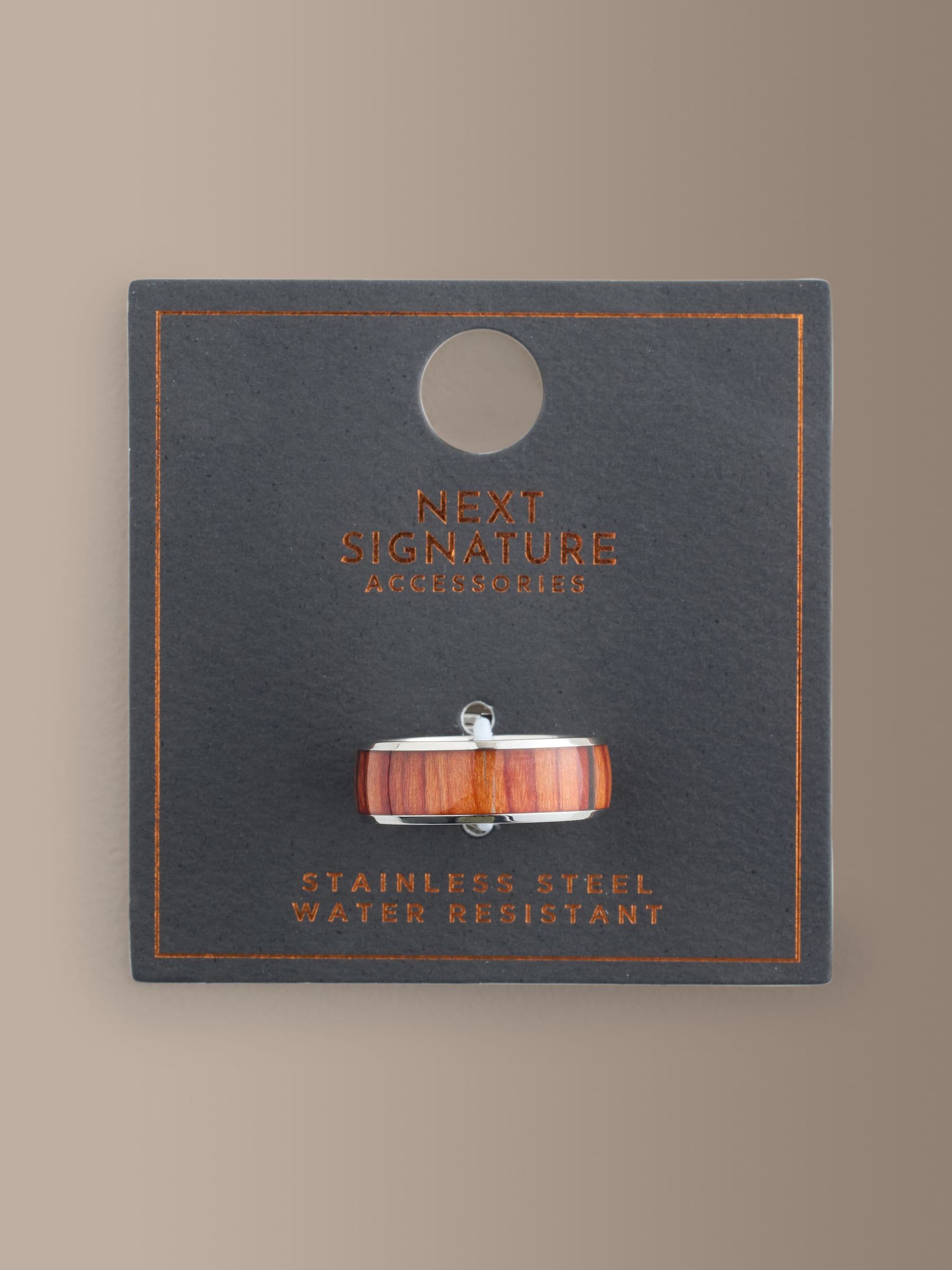 Silver plated stainless steel band ring, imported from the UK