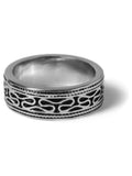 Silver tone swirl band ring (British brand)