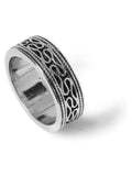 Silver tone swirl band ring (British brand)