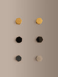Gold tone stainless steel hexagon stud earrings pack, UK version