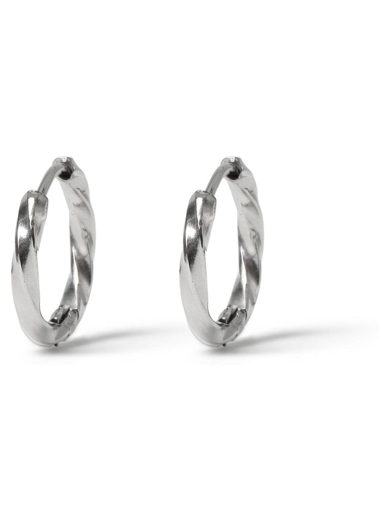 DCK Mens Silver Tone Stainless Steel Hoop Earrings