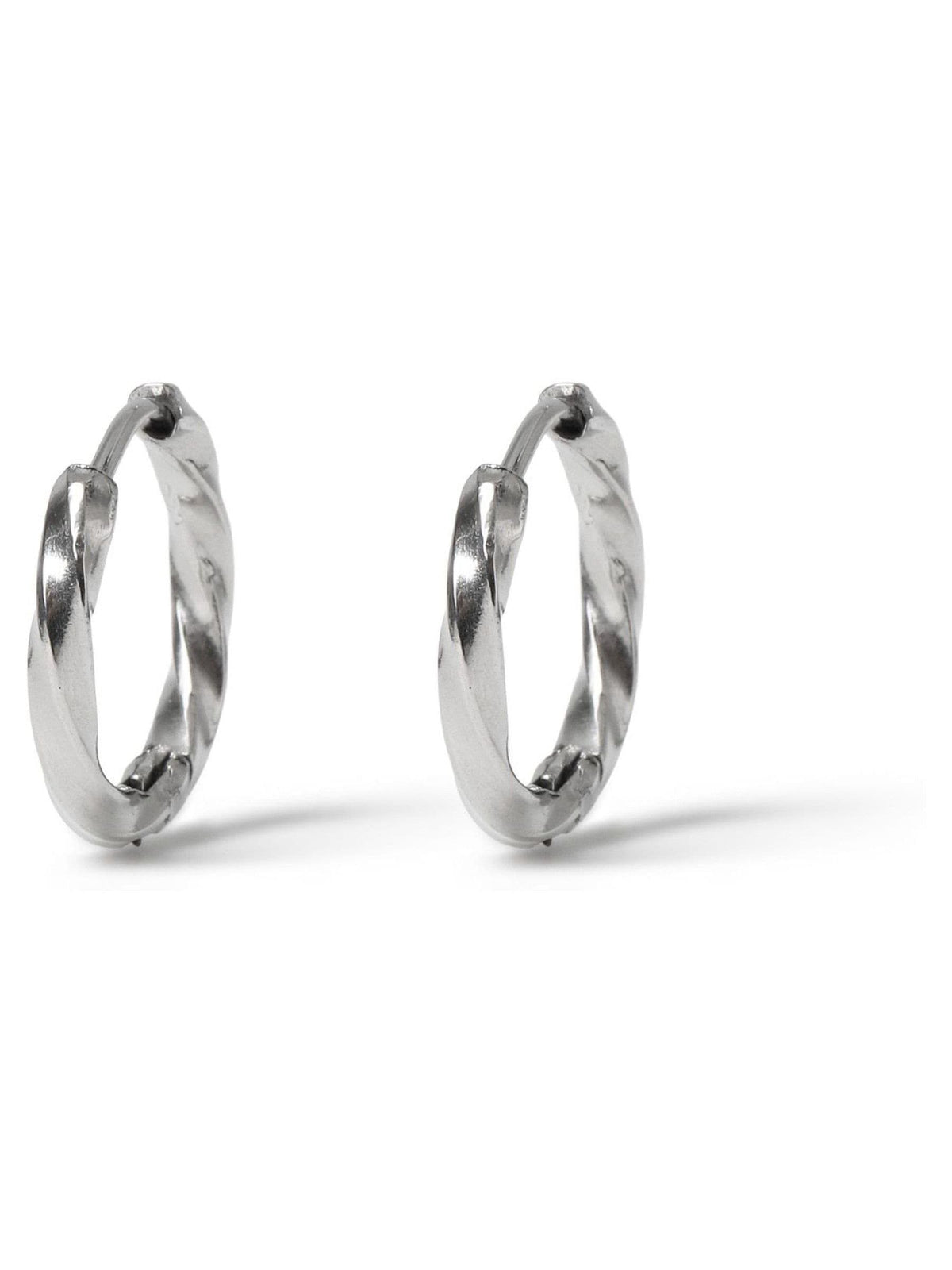 DCK Mens Silver Tone Stainless Steel Hoop Earrings