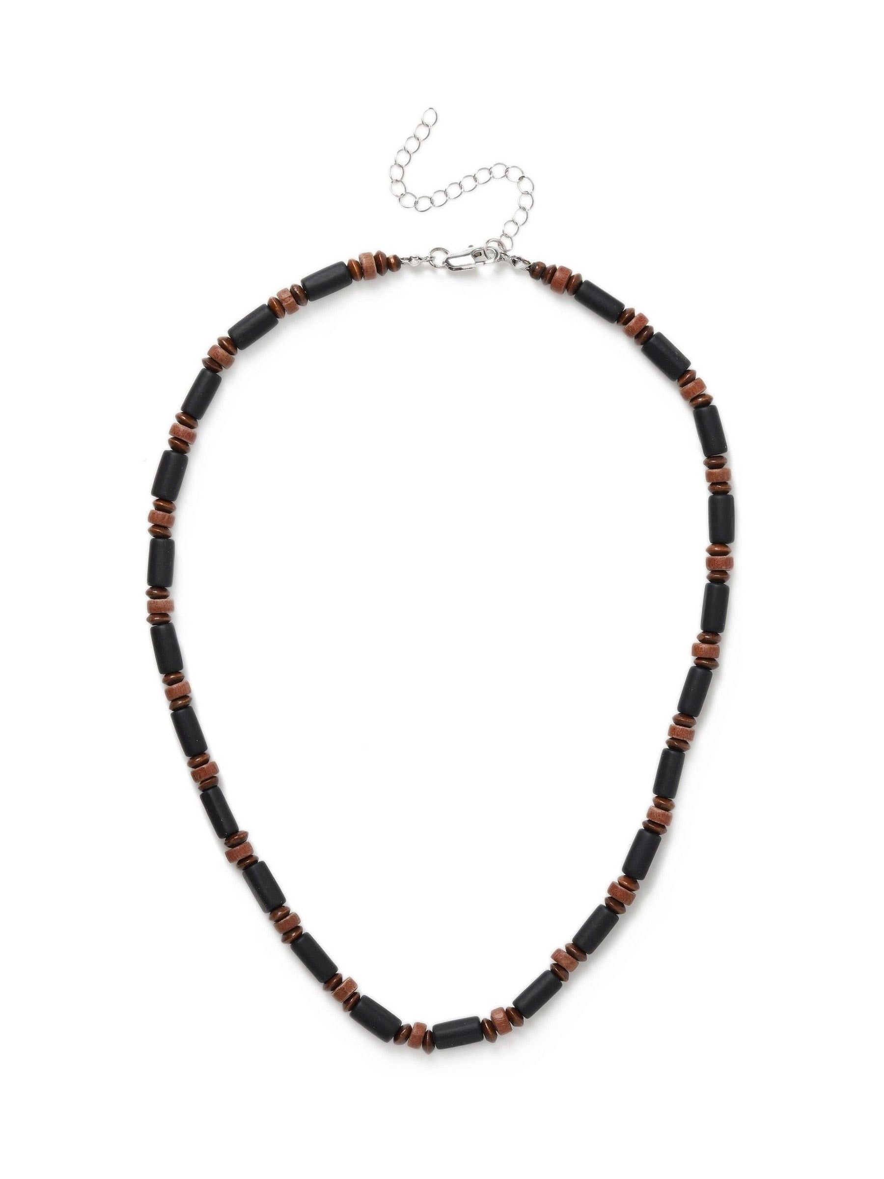 Wooden necklace with 80% wood, iron and polyester - British product