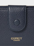 Osprey London blue medium leather purse, imported from the UK