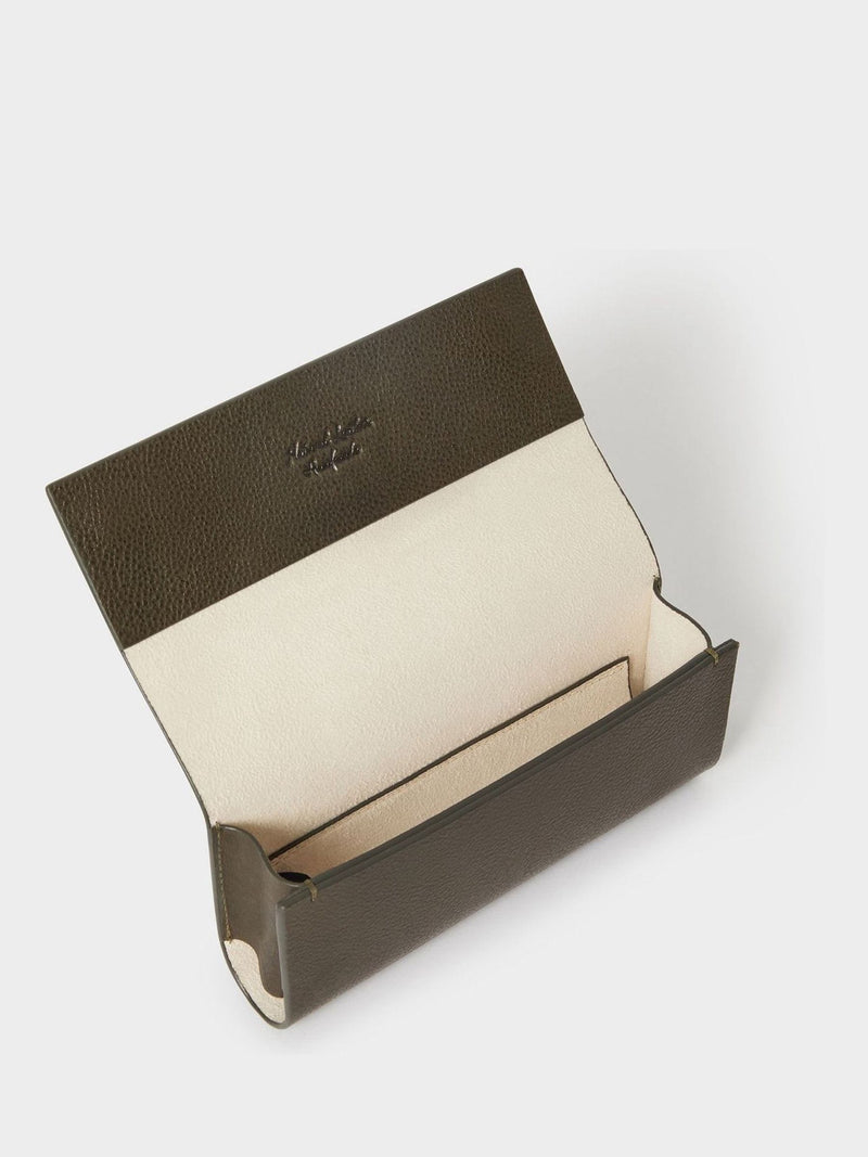 Osprey London green leather glasses case The Compass - British product