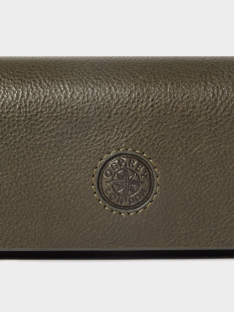 Osprey London green leather glasses case The Compass - British product