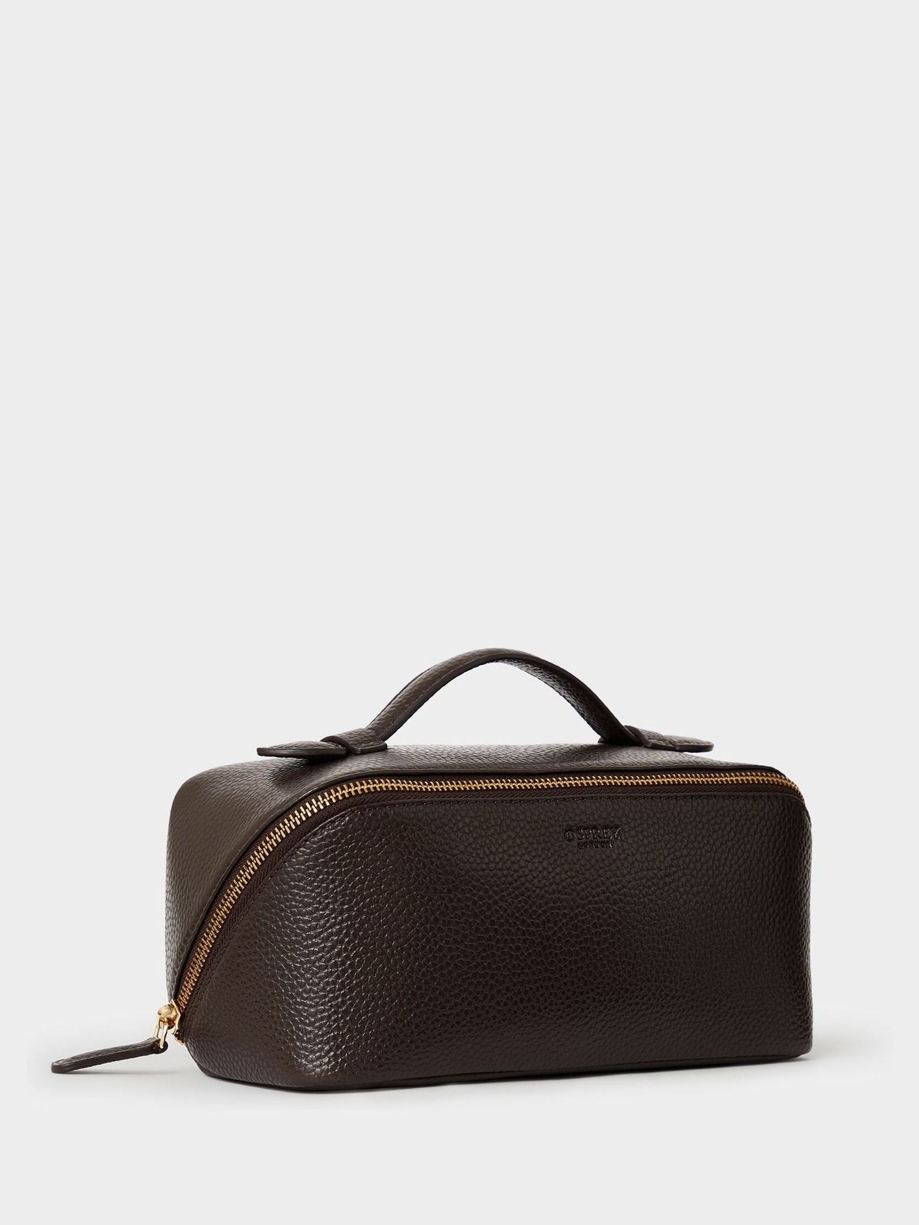 Osprey London The Jet Set brown leather washbag, UK version