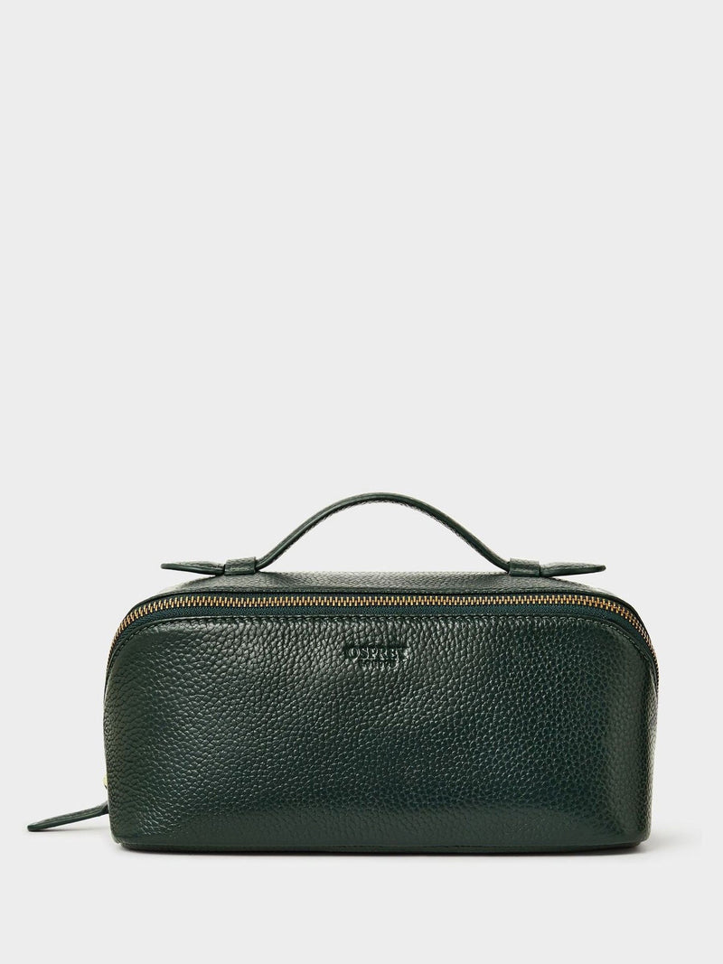 Osprey London Brown The Jet Set Leather Washbag