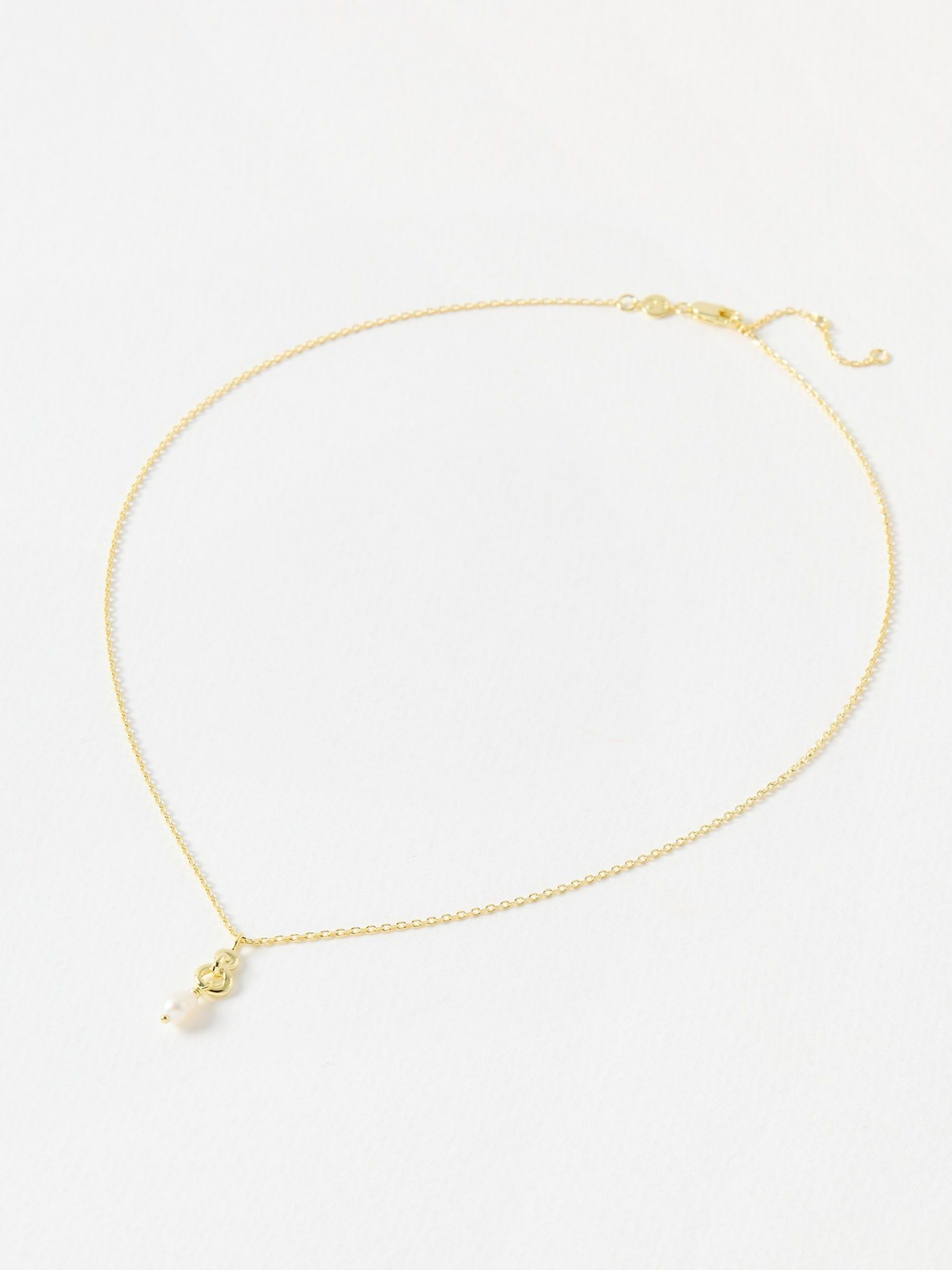 Oliver Bonas Gold Plated Rita Loop Gold Plated Pearl Necklace
