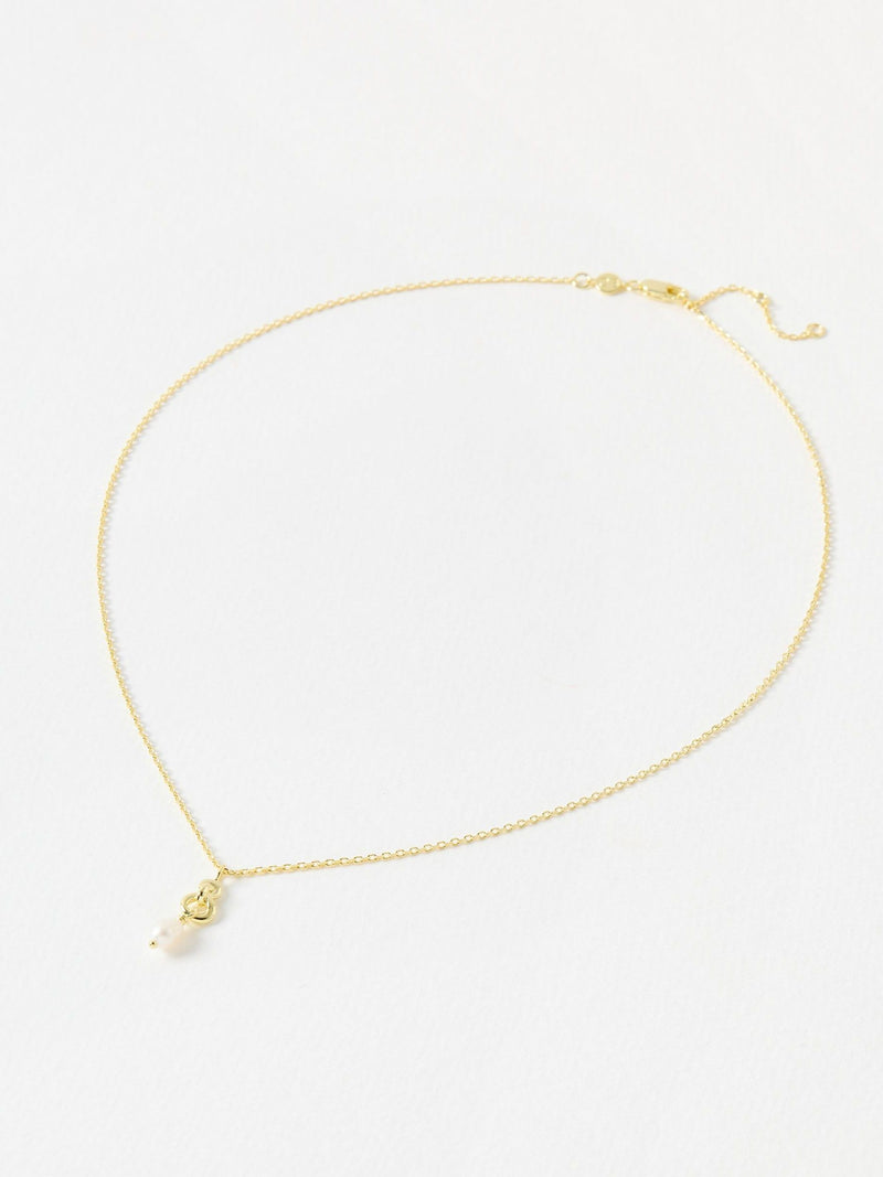 Oliver Bonas Gold Plated Rita Loop Gold Plated Pearl Necklace