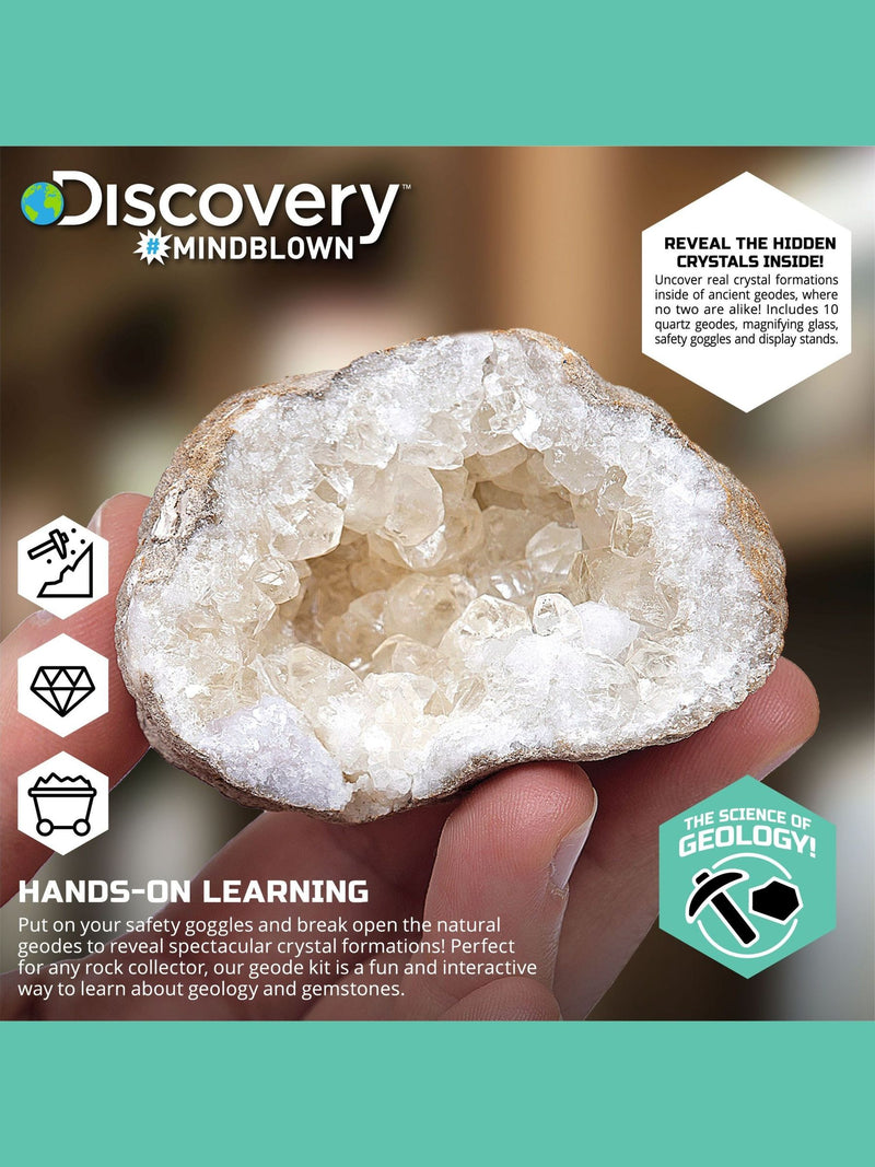 Discovery Mindblown geode excavation kit 14 piece, imported from the UK