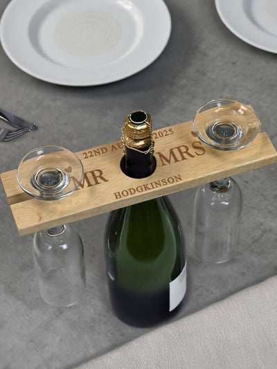 Next Personalised Wedding Wine Glass & Bottle Holder by PMC- Buy online at McGrocer