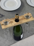 Personalised Wedding Wine Glass & Bottle Holder by PMC