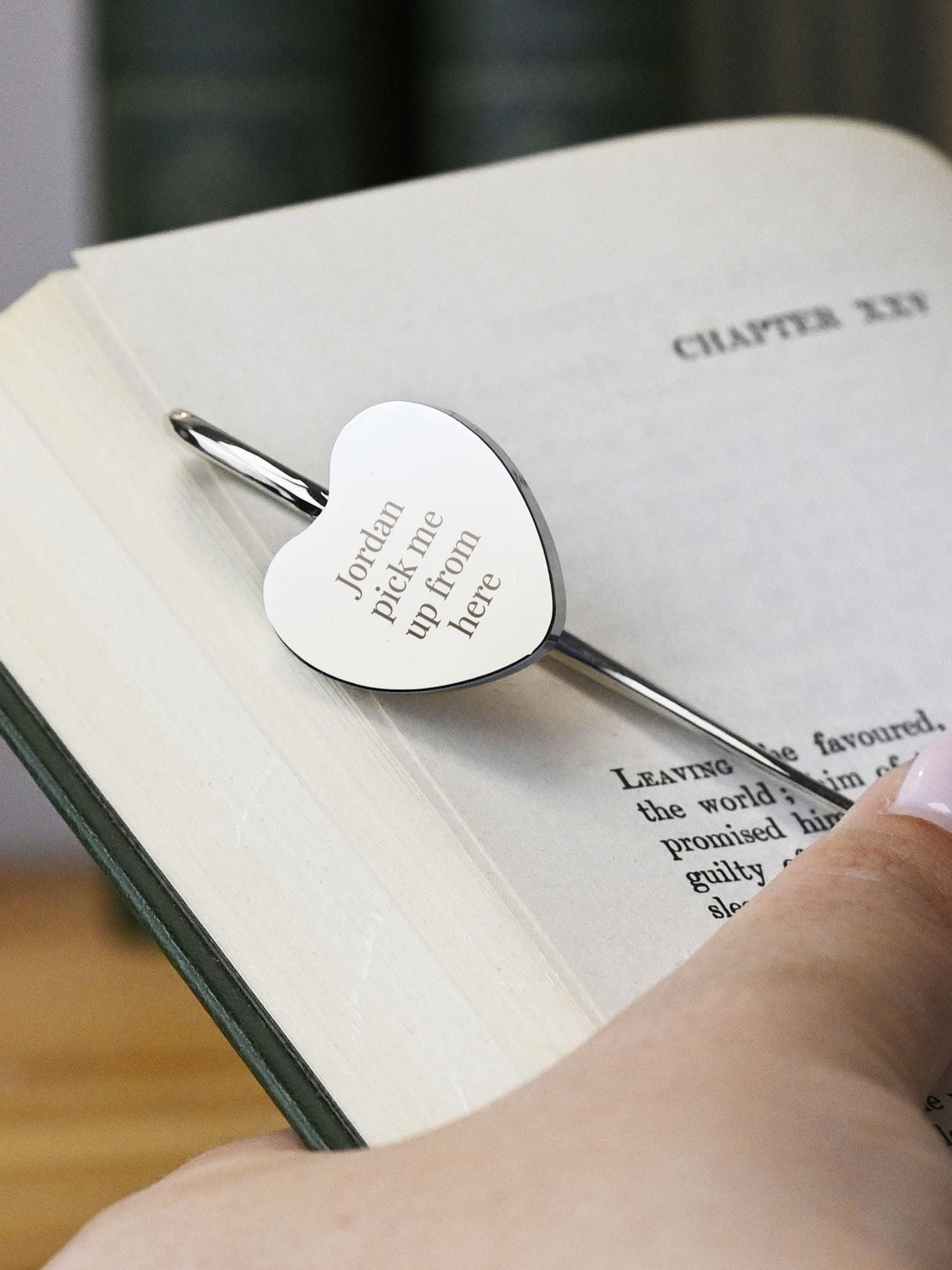 PMC personalised silver heart bookmark metal - British product
