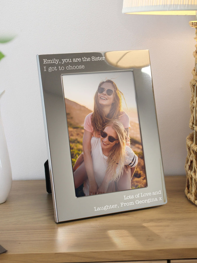 PMC personalised 7x5 silver photo frame, imported from the UK
