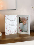 PMC personalised floral wooden hinged 6x4 photo frame, imported from the UK