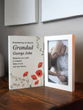 PMC personalised memorial wooden hinged 6x4 photo frame, imported from the UK
