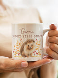 PMC personalised hedgehog mug custom text 11cm, imported from the UK