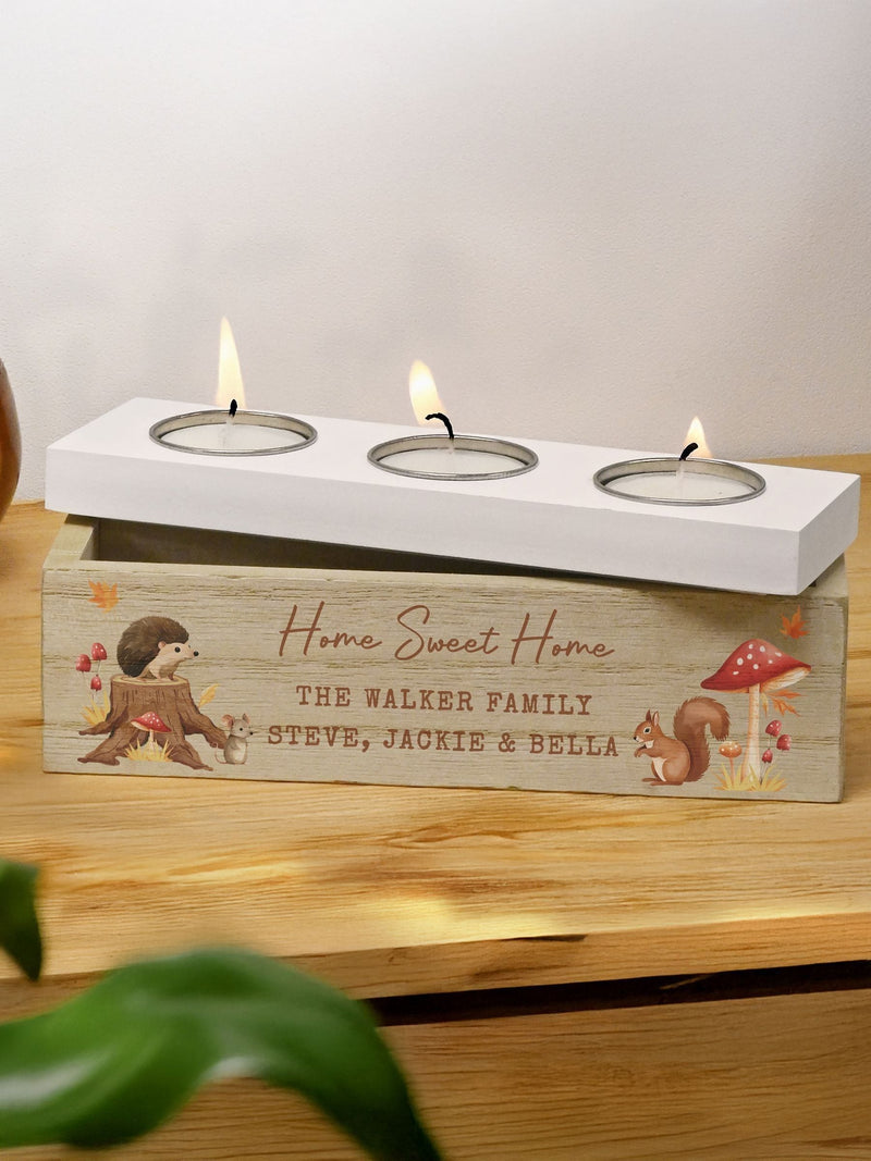 PMC personalised autumn tea light box (British brand)