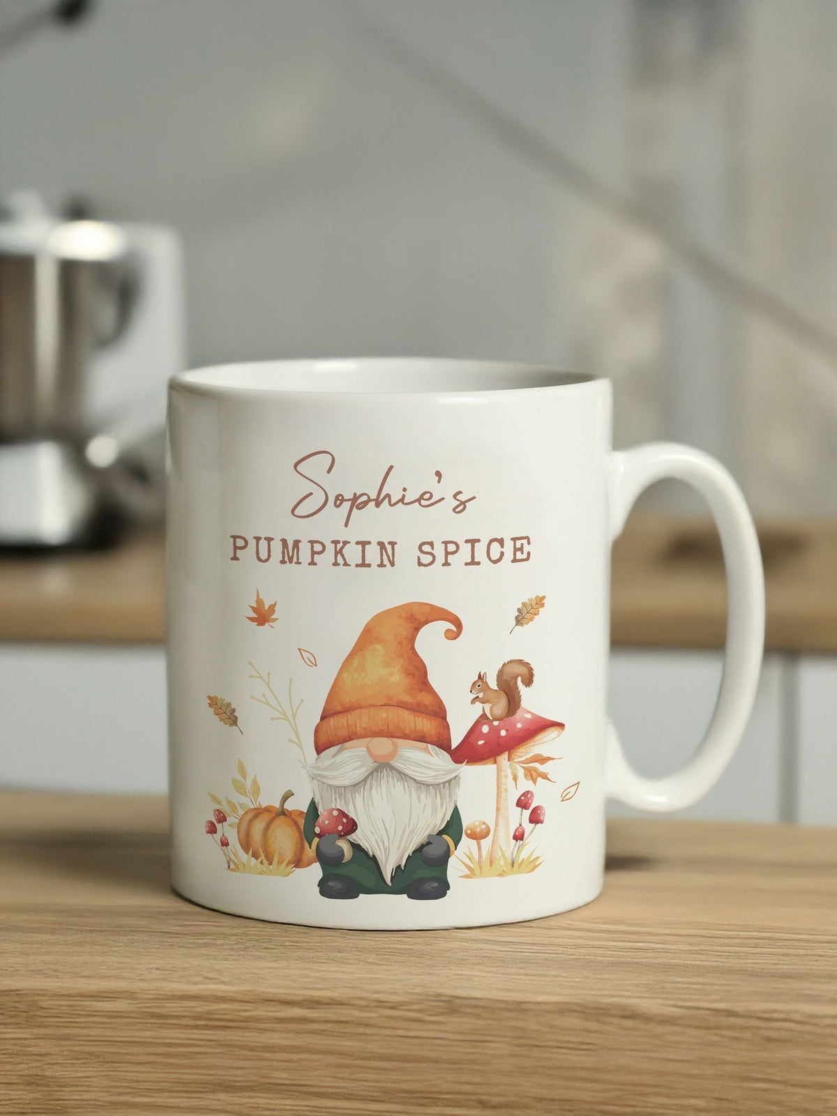 PMC personalised autumn gonk mug 11cm, UK version