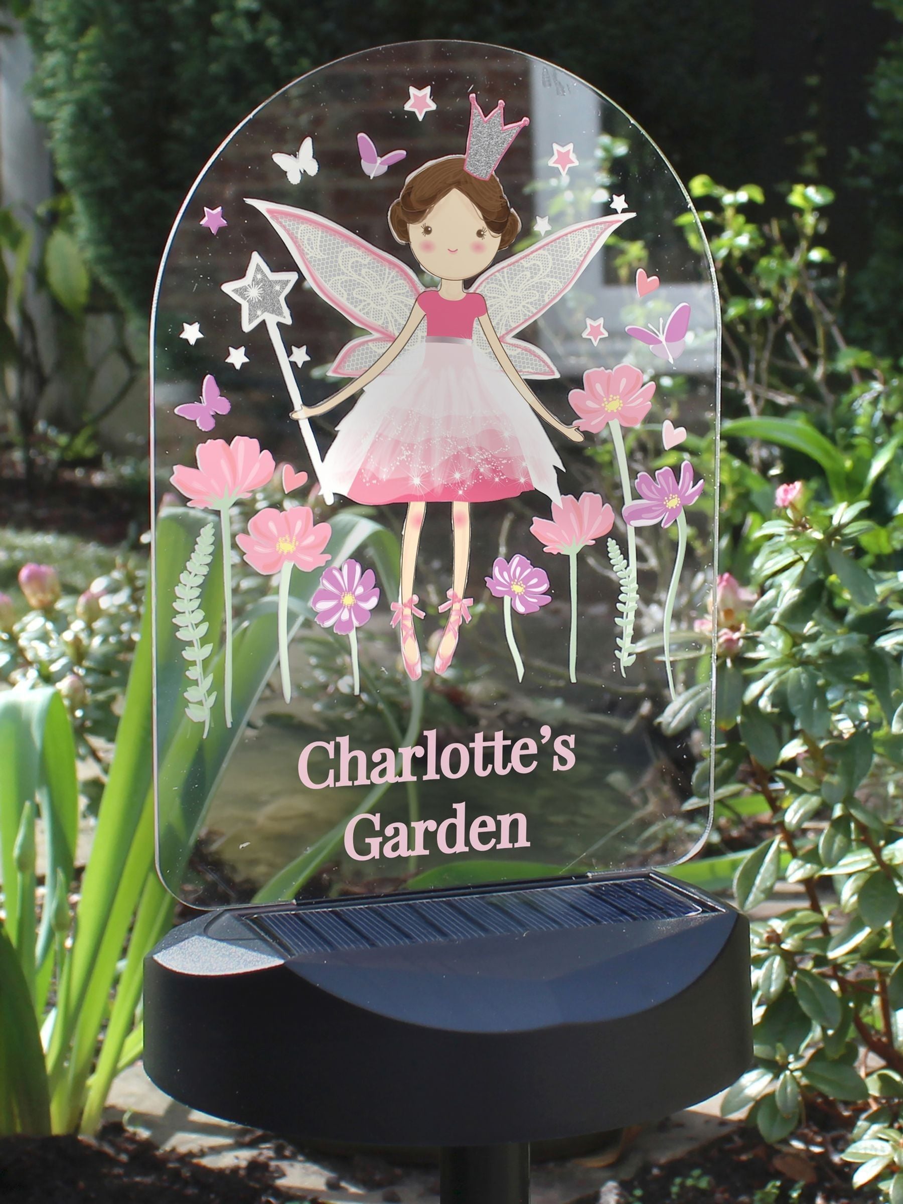 PMC Fairy Princess personalised solar light with ground stake, UK version